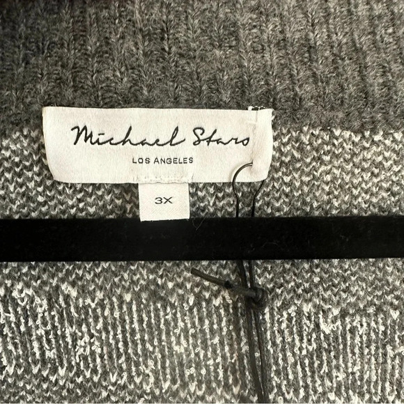 Michael Stars Charcoal Combo Nell Cardigan Long Sleeve Thick Sweater Sz 3X NWT - Picture 4 of 9